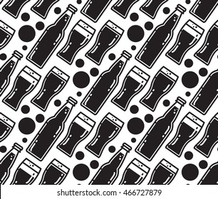 Oktoberfest Seamless Pattern. Beer Festival Background For Wallpaper, Wrap, Poster And Print, T-shirt, Apparel. Vector