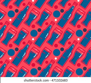 Oktoberfest Seamless Pattern. Beer Festival Background For Wallpaper, Wrap, Poster And Print, T-shirt, Apparel. Vector