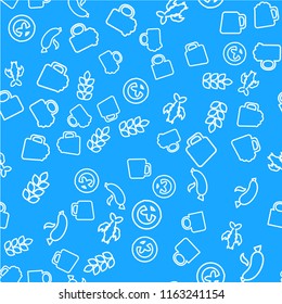 Oktoberfest Seamless Pattern. Blue White Beer Festival Ornament for print, cloth, wallpaper, backdrop. Vector