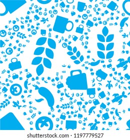 Oktoberfest Seamless Pattern. Blue white Beer Festival Ornament for print, cloth, wallpaper, backdrop. Vector