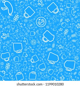 Oktoberfest Seamless Pattern. Blue white Beer Festival Ornament for print, cloth, wallpaper, backdrop. Vector