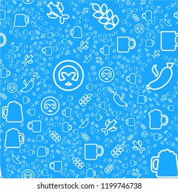 Oktoberfest Seamless Pattern. Colorful Beer Festival Ornament for print, cloth, wallpaper, backdrop. Vector