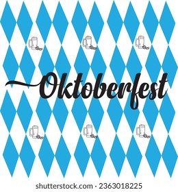 Oktoberfest seamless pattern with flat design. 