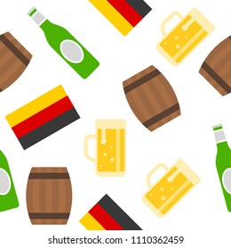 Oktoberfest seamless pattern and german flag