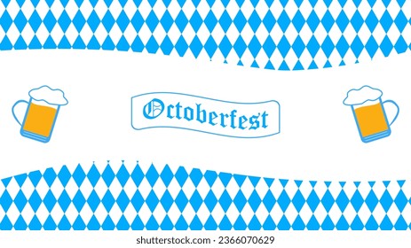 Oktoberfest seamless pattern, text, banner || Beer festival || Vector illustration