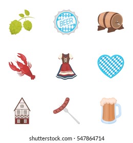 Oktoberfest set icons in cartoon style. Big collection of Oktoberfest vector symbol stock illustration
