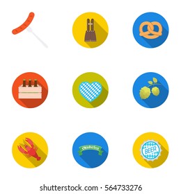 Oktoberfest set icons in flat style. Big collection of Oktoberfest vector symbol stock illustration