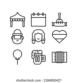 Oktoberfest set of line icons