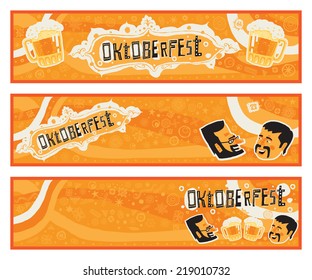 Oktoberfest. Set of three vector banners for Oktoberfest