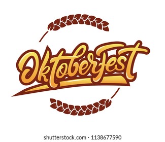 Oktoberfest sign hand drawn lettering style 