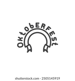 Oktoberfest Sign line icon. linear style sign for mobile concept and web design. Oktoberfest written outline vector icon. Symbol, logo illustration. Vector graphics