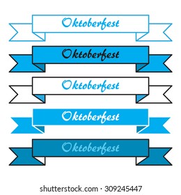 Oktoberfest simple banners in bavarian colors. Vector