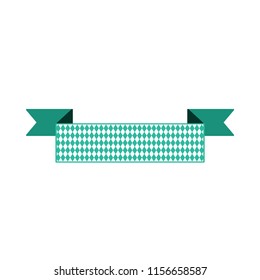 Oktoberfest simple ribbon for banner and headline in bavarian colors. Bar green ribbon. Vector