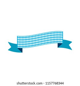 Oktoberfest simple ribbon for banner and headline in bavarian colors. Bar blue ribbon. Vector