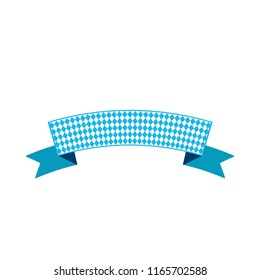 Oktoberfest simple ribbon for banner and headline in bavarian colors. Bar blue ribbon. Vector