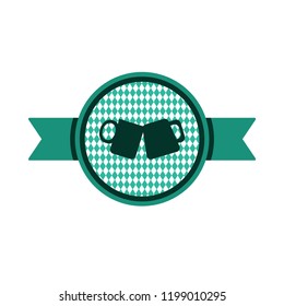 Oktoberfest simple ribbon with beer mug for banner and headline. Vector