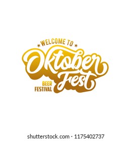 Oktoberfest simple vector lettering, welcome to oktoberfest, oktober, welcome oktober typography, Oktoberfest logotype. Beer Festival vector banner