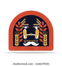 OKTOBERFEST STICKER BOTTLE DESIGN VECTOR