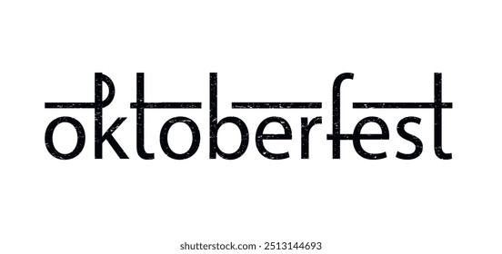 Oktoberfest stylish handwritten lettering. Beer  Festival. Black letters on the white chalk background.Design template event celebration.Typography title vector design for greeting posters.