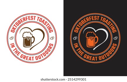 Oktoberfest t shirt design, Expensive Oktoberfest t shirt design, Best Oktoberfest t shirt design, Oktoberfest toasting in the great outdoors, Premium vector for t shirt.