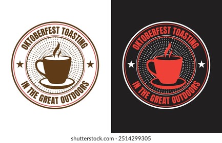 Oktoberfest t shirt design, Expensive Oktoberfest t shirt design, Best Oktoberfest t shirt design, Oktoberfest toasting in the great outdoors, Premium vector for t shirt.