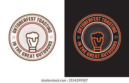 Oktoberfest t shirt design, Expensive Oktoberfest t shirt design, Best Oktoberfest t shirt design, Oktoberfest toasting in the great outdoors, Premium vector for t shirt.