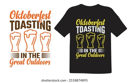 Oktoberfest T-Shirt-Design, teures Oktoberfest T-Shirt-Design, Bestes Oktoberfest T-Shirt-Design, Oktoberfest-Toasting im Freien, Premium-Vektor für T-Shirt.