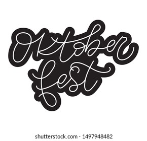 Oktoberfest text banner. Beer Festival Oktoberfest handwritten text. Holiday lettering. Vector for photo overlay, banner, poster, greeting card, party invitation.