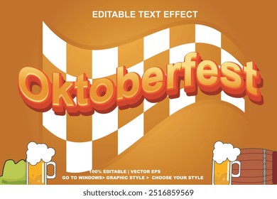 Oktoberfest text effect design, editable eps vector typography effect