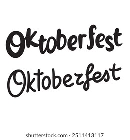 Oktoberfest text lettering. Hand drawn vector art.