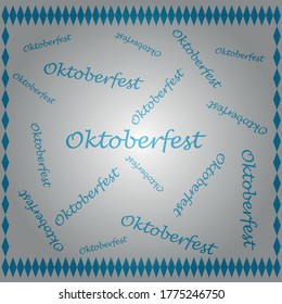 oktoberfest text pattern background with flag striped