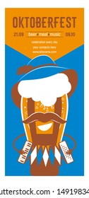 OKTOBERFEST TICKET DESIGN ORANGE-BROWN-BLUE COLORS