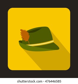 Oktoberfest tirol hat icon in flat style isolated with long shadow