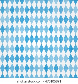 Oktoberfest traditional Bavarian linen flag background. Vector Blue seamless Bavarian pattern