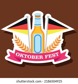 Oktoberfest Traditional Beer Bottle Festival Sticker