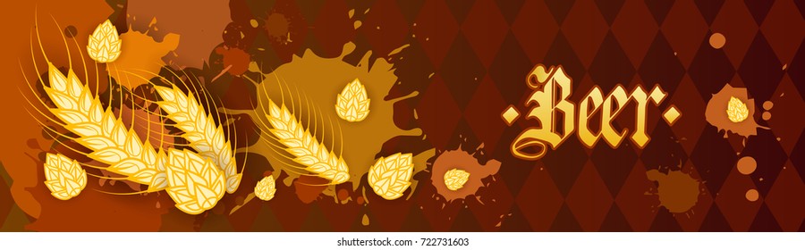 Oktoberfest Traditional Beer Festival Banner Holiday Poster Flat Vector Illustration