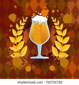 Oktoberfest Traditional Beer Festival Banner Holiday Poster Flat Vector Illustration