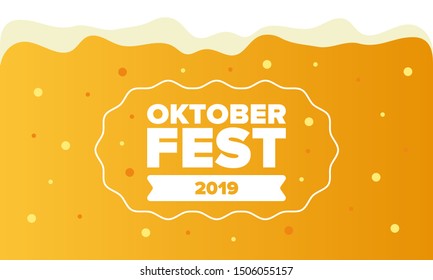 Oktoberfest. Traditional beer festival in Germany. Celebration annual worldwide in september and october. Bavarian party. German event. National flag. Poster, banner, patten. Vector illustration