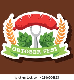 Oktoberfest Traditional Beer Festival Sticker Bavarian Sausage