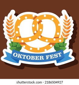 Oktoberfest Traditional Beer Festival Sticker Pretzel