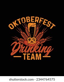 Equipo de bebidas de Oktoberfest T-shirt Design Oktoberfest