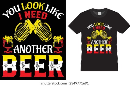 Oktoberfest T-shirt Design vector illustration typography print template. Beer typography Oktoberfest t-shirt design, Oktoberfest Party. design Ready for Print poster cards vector.