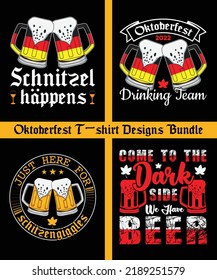 Paquete de diseños de camisetas Oktoberfest, ilustración vectorial, festival de cerveza, impresión de camisetas, elementos de diseño de Oktoberfest, pancarta de mano dibujada para el diseño de menús de pub o bar, camiseta de equipo para beber, camiseta divertida de cerveza