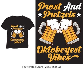 Oktoberfest T-Shirt entwirft Vektorkunst, oktoberfestliche Elemente