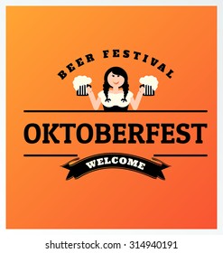 Oktoberfest Typographic Design - Poster Vector Design for Beer Festival