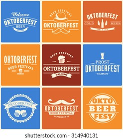 Oktoberfest Typographic Design Set -  Poster Design for Beer Festival