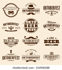 Oktoberfest Typographic Design Set -  Poster Design for Beer Festival