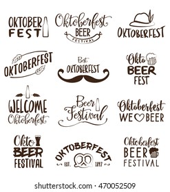 Oktoberfest Typographic Design Set - Poster Design for Beer Festival