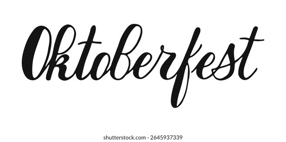 Modelo de tipografia Oktoberfest, banner, design de panfleto de pôster. Oktober fest mão desenhada caligrafia carta saudação para a celebração do festival de cerveja alemão. Design de texto