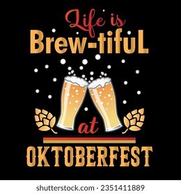 Oktoberfest typography t-shirt design, Oktoberfest T-shirt Design For Beer Lovers. German Festival T-shirt Design.